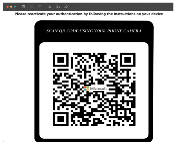 Attaque de QRishing – QR code avec le logo Microsoft
