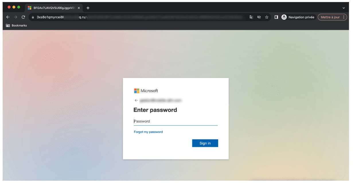 New phishing attack – Microsoft 365 fake authentication page detected by Vade