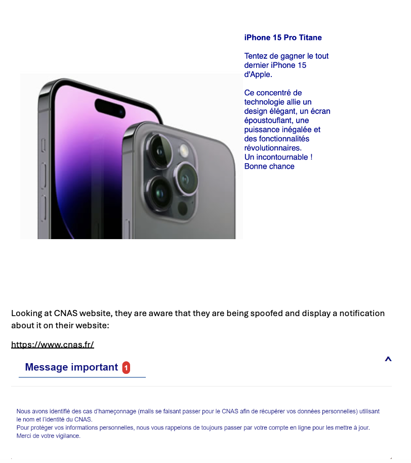 Phishing  lottery scam CNAS 2