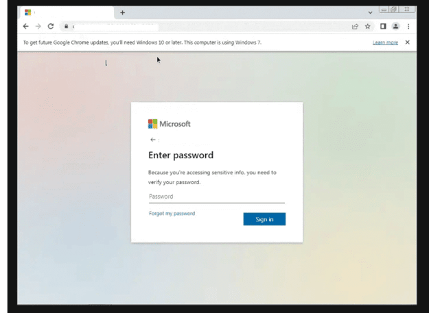 Spear phishing et phishing – Page de destination du phishing Microsoft 365