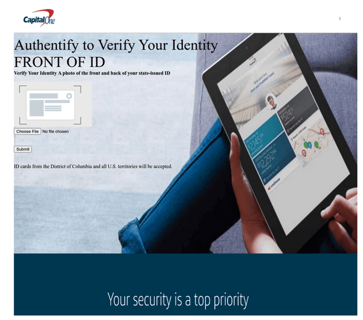 Capital One Authentify Phishing 3