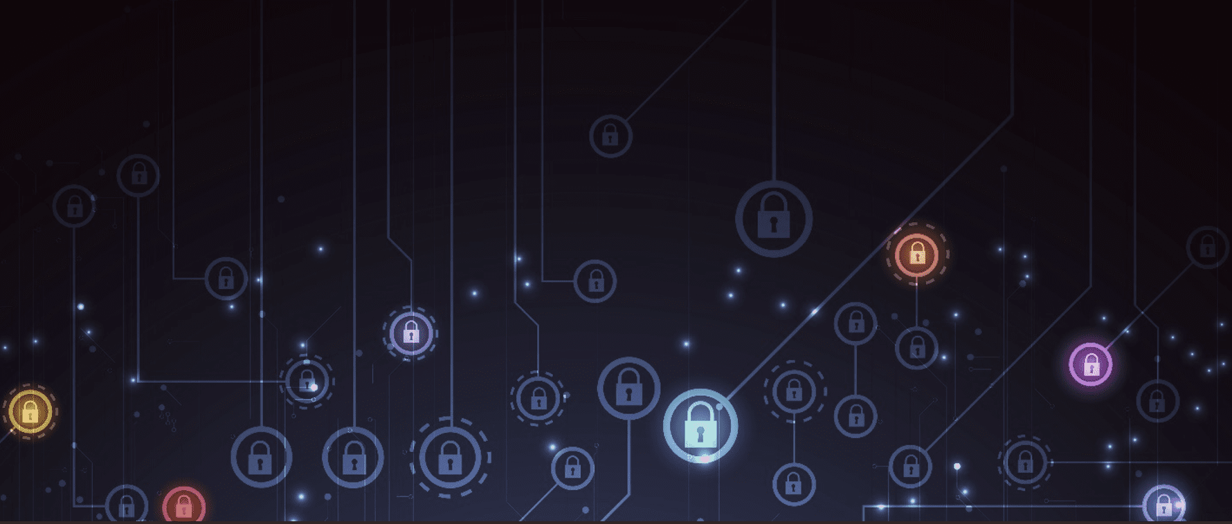 Email security for Microsoft 365 – Digital representation of interconnected locks