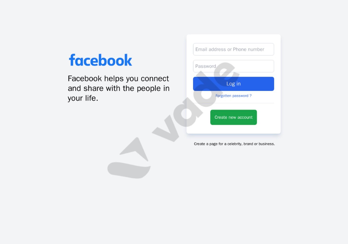 Vadeが検出したFacebookのフィッシングページ 