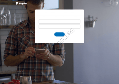 PayPal phishing page