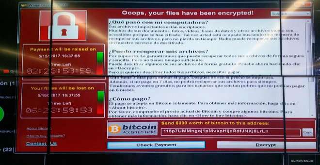 Ransomware Wannacry - screenshot