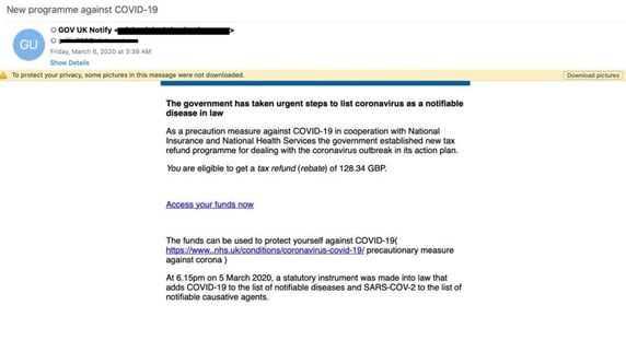 NHS phishing email
