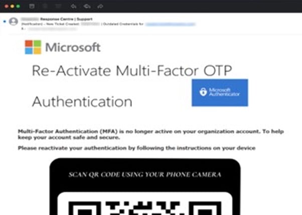 Phishing - Email de quishing usurpant l’identité de Microsoft 365