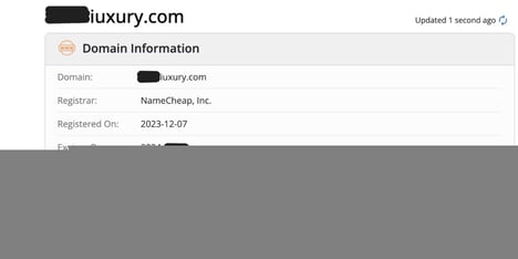 Attaque de la supply-chain - Informations du domaine usurpé sur Whois.com