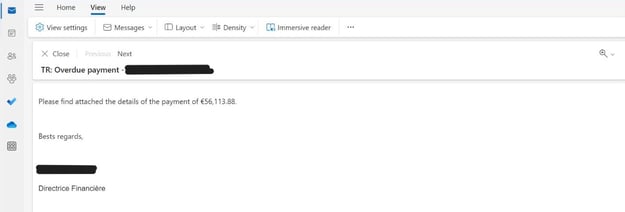 Supply-chain attack – Payment confirmation email from legitimate sender 