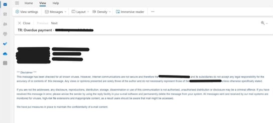 Supply-chain attack – Spoofed email signature