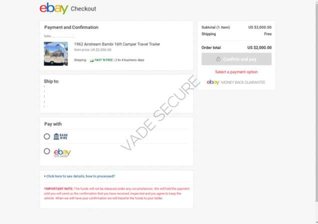 Scams eBay - panier