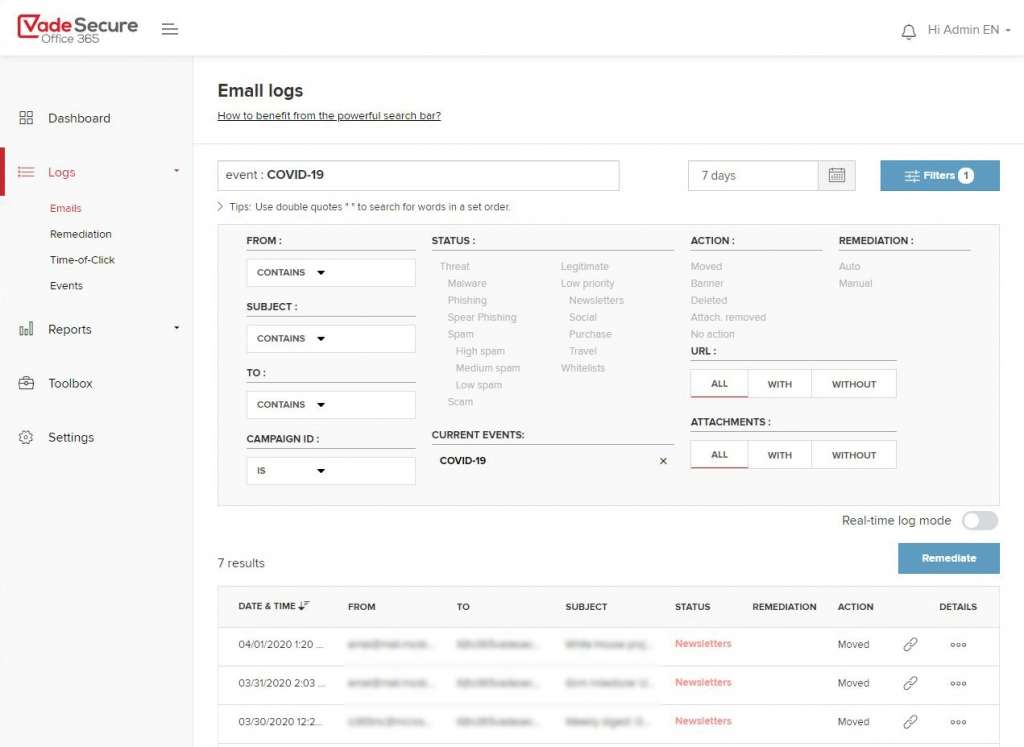 Introducing Current Events for Vade Secure for Office 365