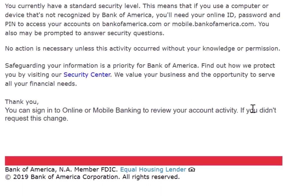 Phishing visant Bank of America