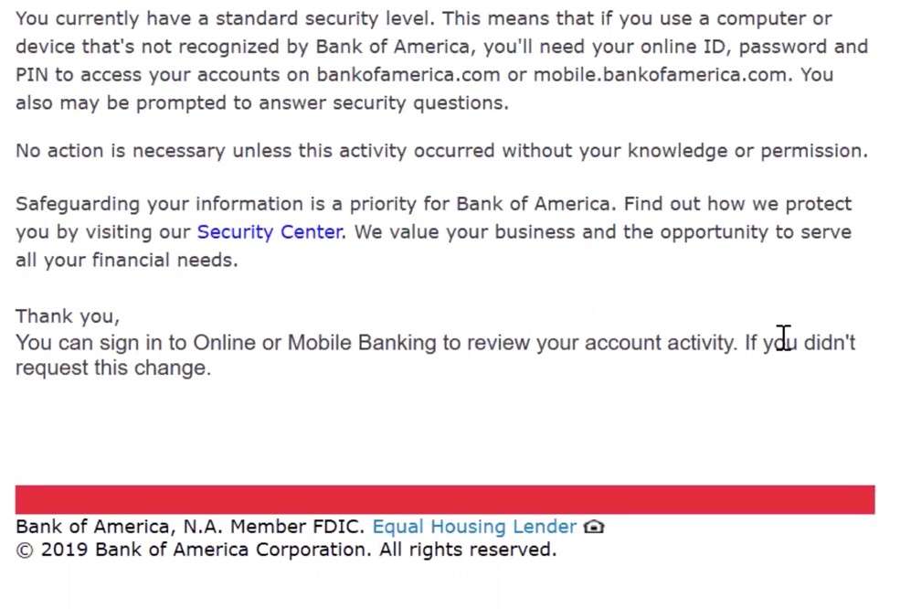 Bank of America phishing
