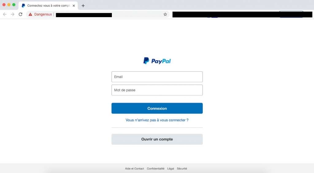 ファビコン付きのPayPalのフィッシングページ