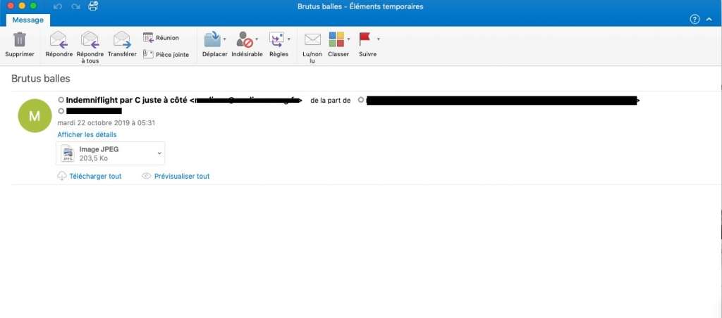 Email de sextorsion ne contenant qu’une pièce jointe