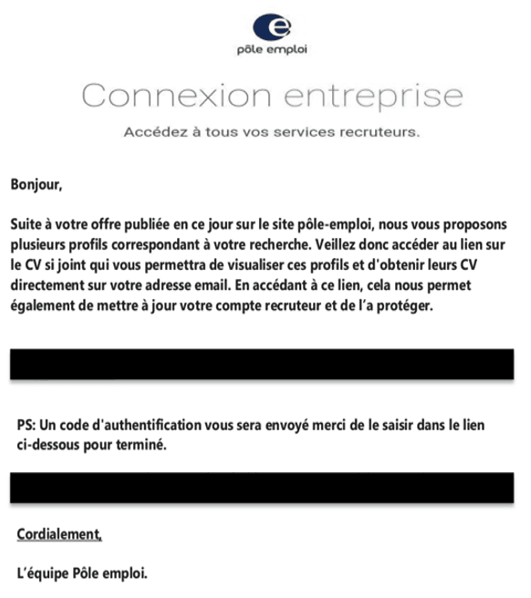 Sécurité email - email de phishing
