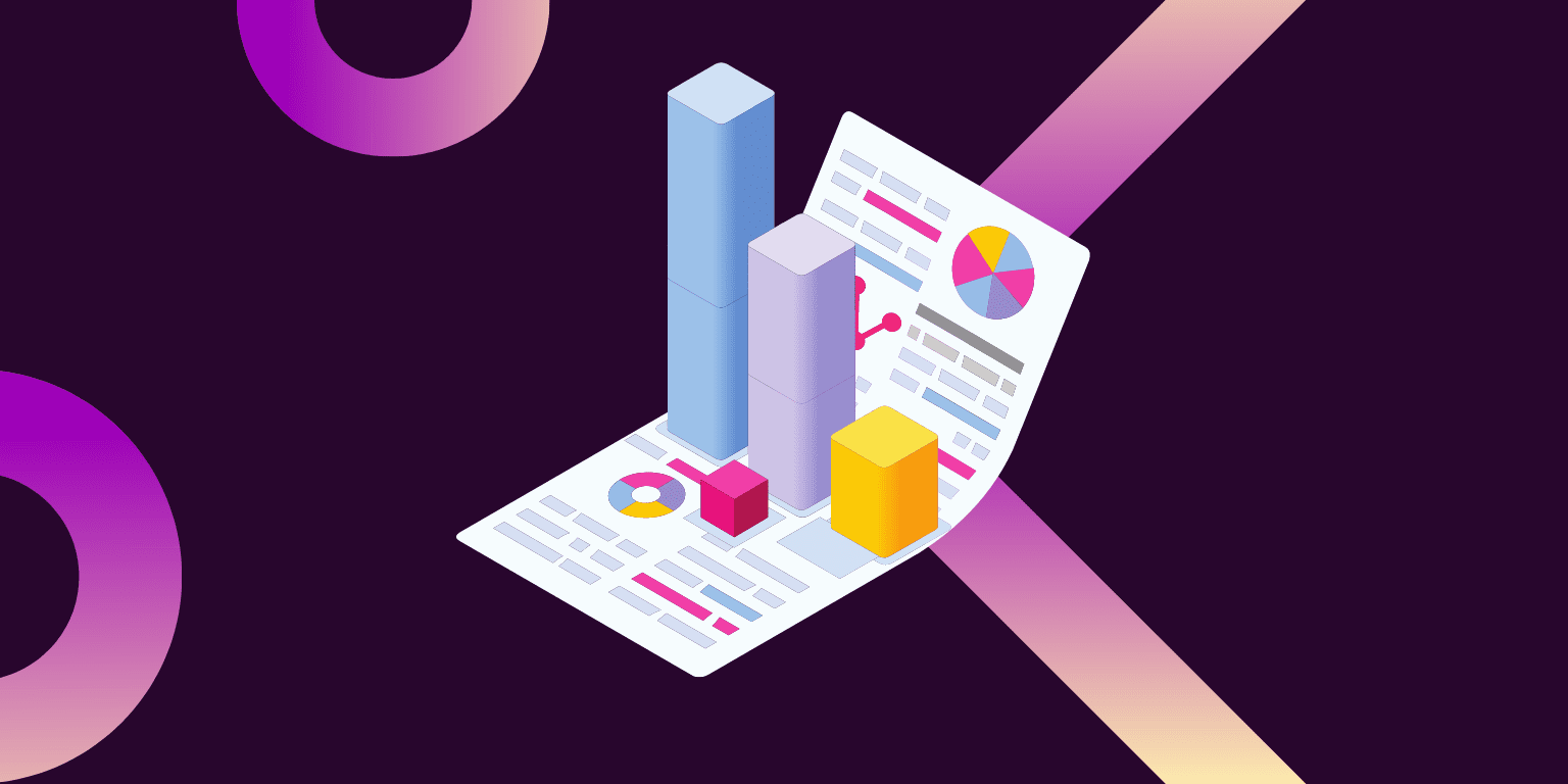 Colorful graphic with charts